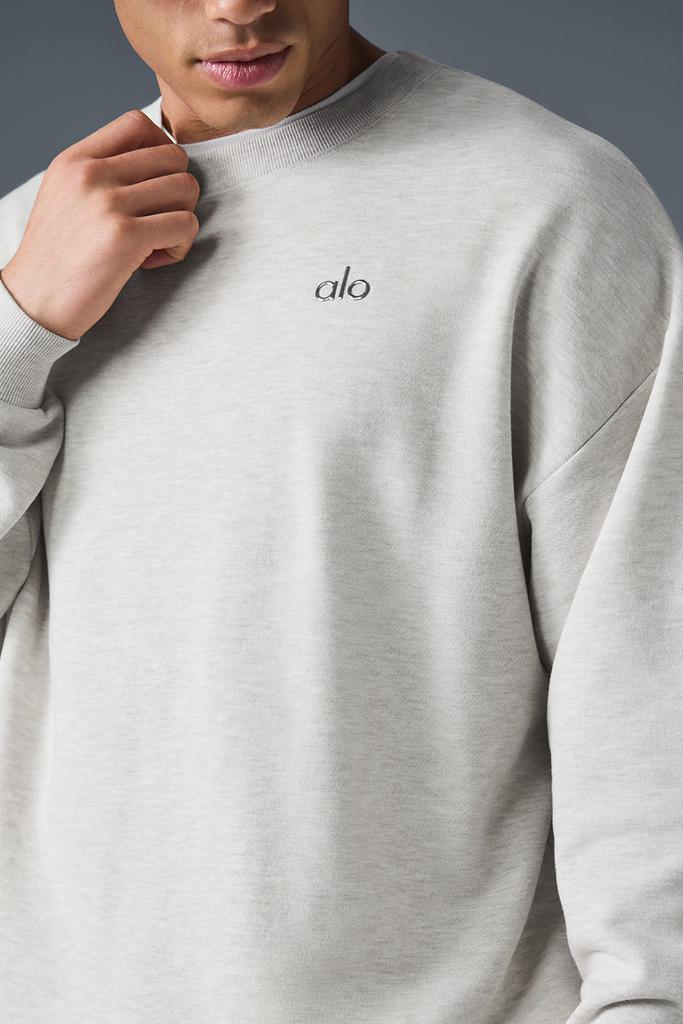Alo Accolade Crew Neck Pullover - White Heather - Hoodies