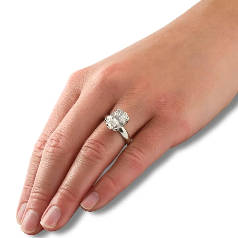 Pompeii3 Certified 4Ct Oval Diamond Solitaire Engagement Ring Lab Grown 3