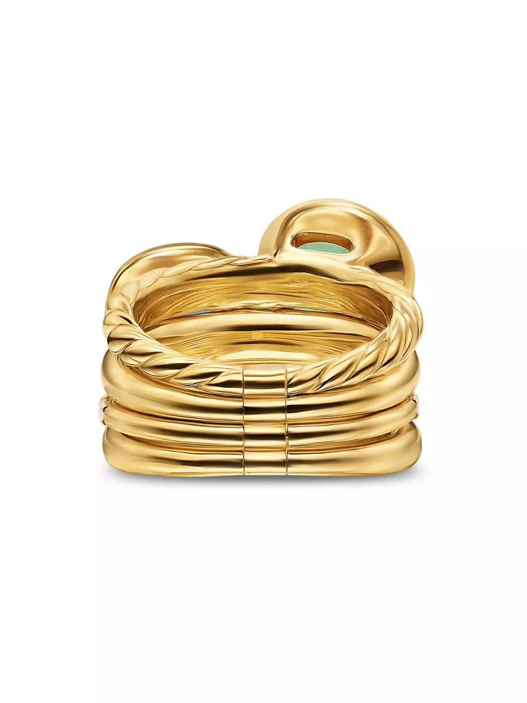 David Yurman DY Mercer Two Stone Cocktail Ring in 18K Yellow Gold 5