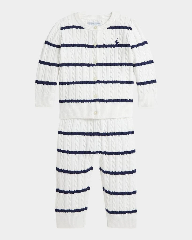 Ralph Lauren Girl's Cable-Knit Cardigan & Leggings Set, Size 3M-24M 1