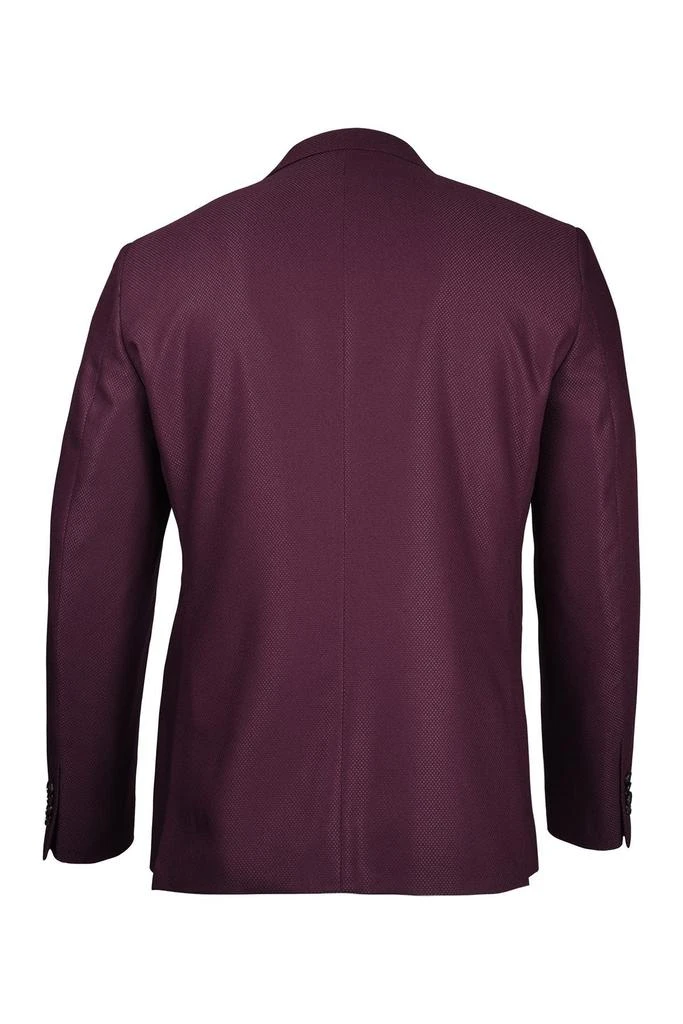 SAVILE ROW CO Burgundy Peak Lapel Slim Fit Blazer 6