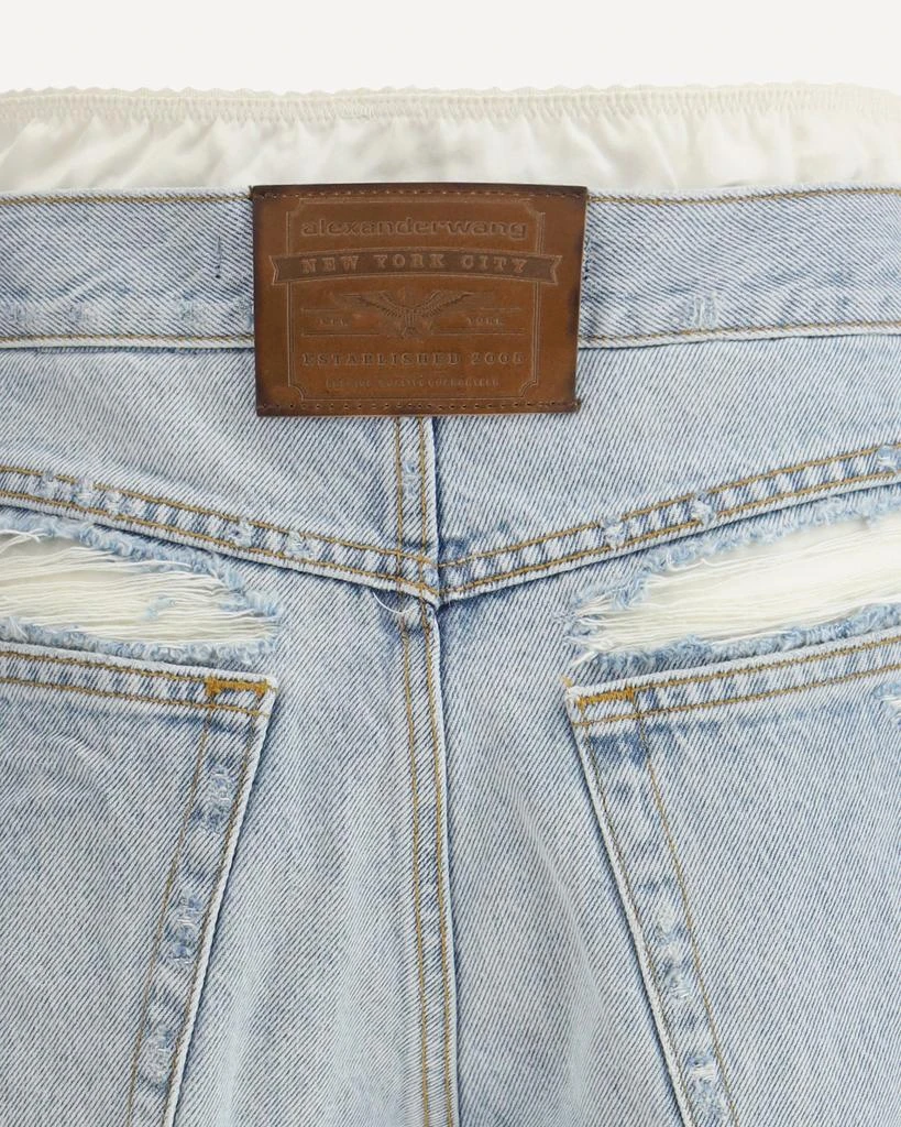 Alexander Wang Denim Shorts with silk insert 4