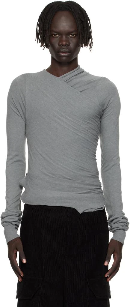 Rick Owens Gray Concordians Hollywood Banana LS T-shirt 1