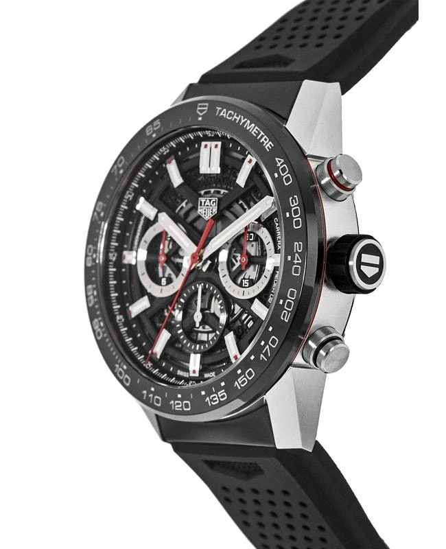 TAG Heuer Tag Heuer Carrera Calibre Heuer 02 Automatic Chronograph Ceramic Bezel Skeleton Dial Men's Watch CBG2A10.FT6168 3