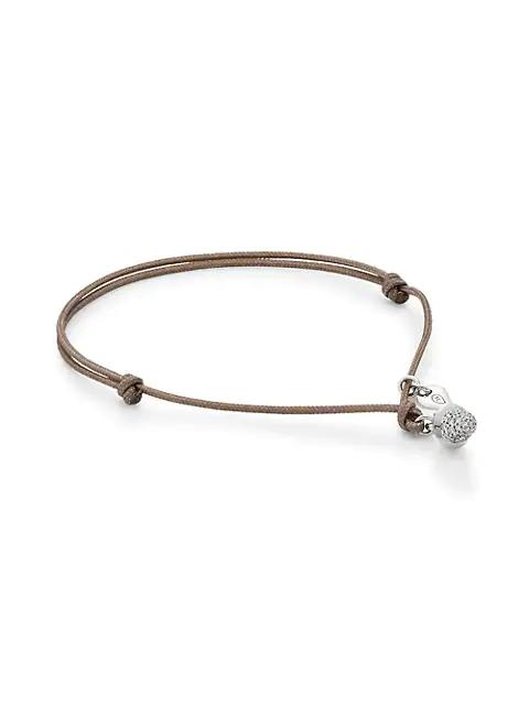 Tamara Comolli My Mikado 18K White Gold & Diamond Pavé Acorn Sliding Knot Cord Bracelet