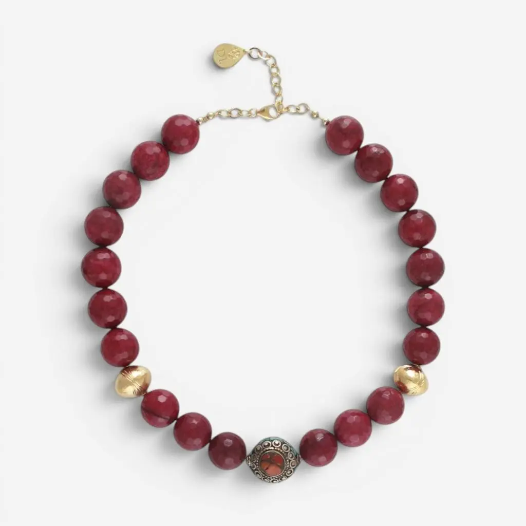 Devon Leigh Devon Leigh 18K Yellow Gold Plated Brass Multi-Gemstone Collar Necklace N6474