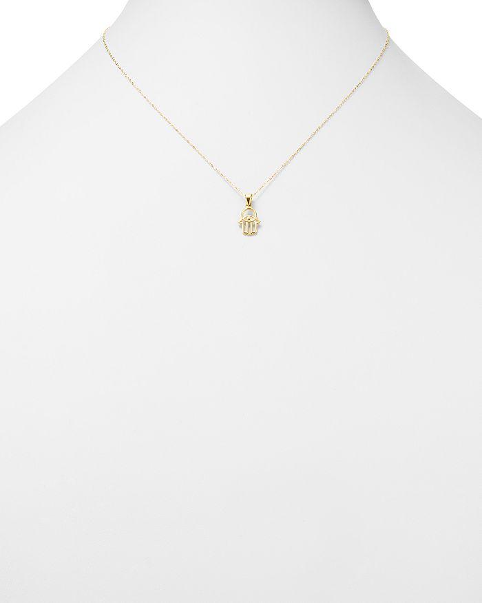 Moon & Meadow Hamsa Hand Pendant Necklace in 14K Yellow Gold, 16" - Exclusive