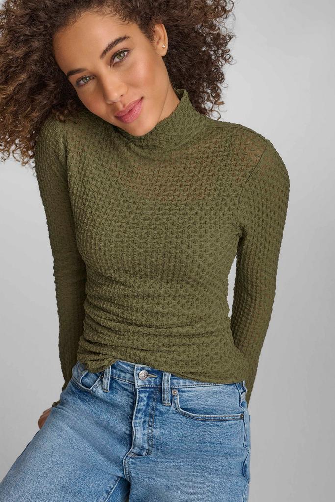 DKNY PEBBLE LACE TURTLENECK