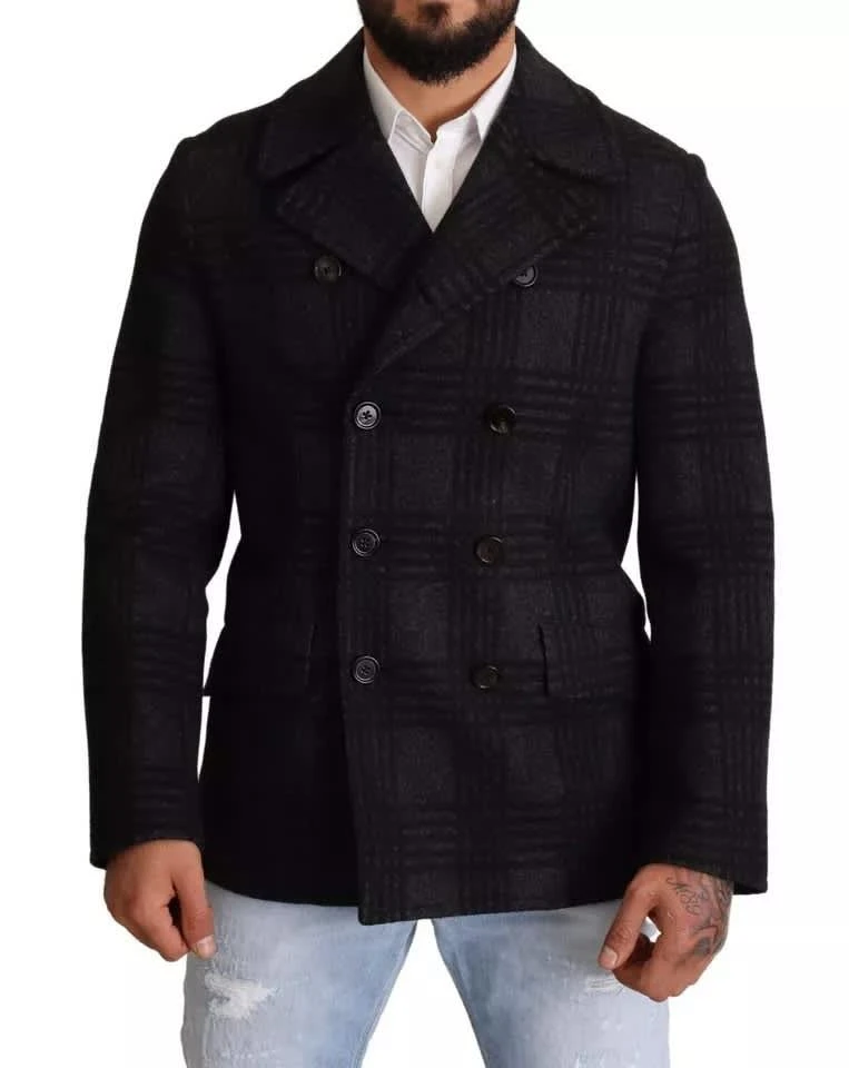 Dolce 
Gabbana Trench Coat Check Wool Men
s Jacket