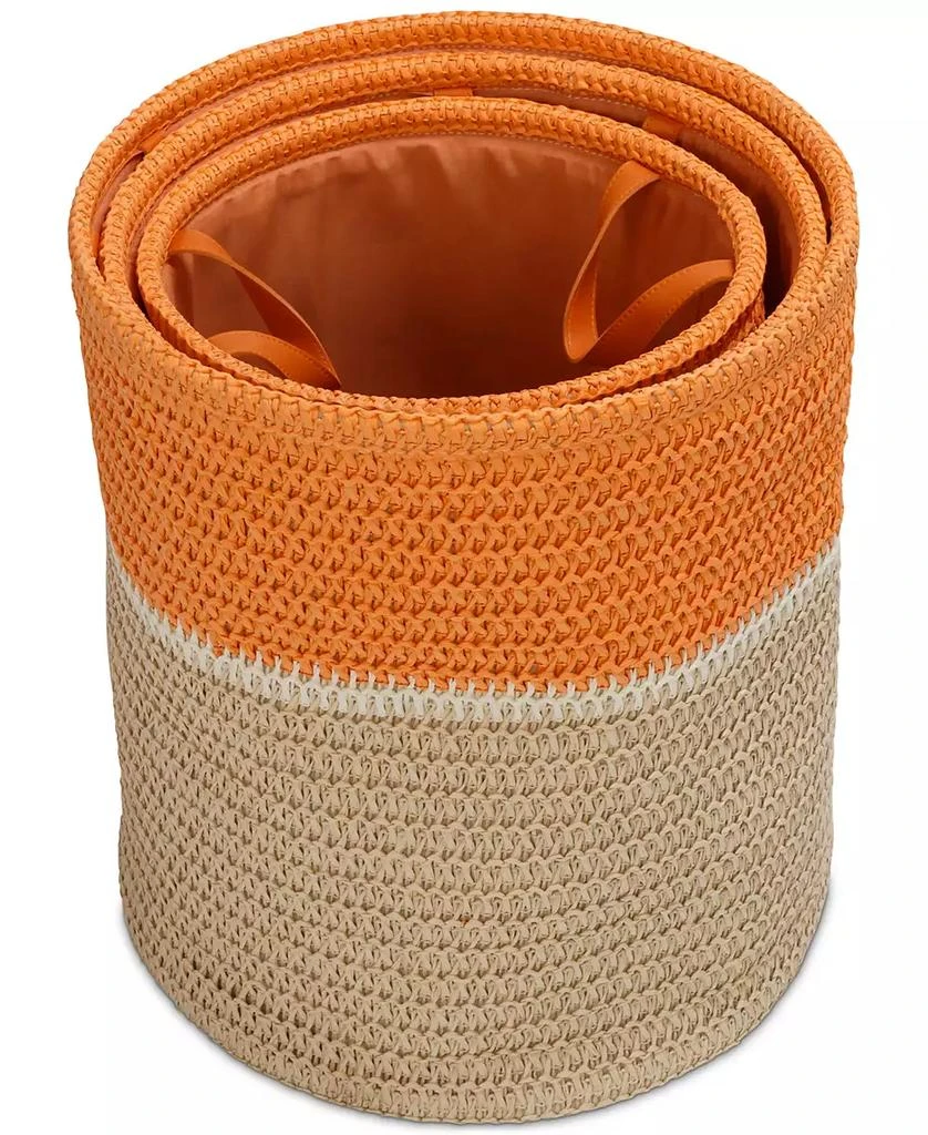 Honey Can Do Paper Straw Nesting Baskets with Handles, Set of 3 7