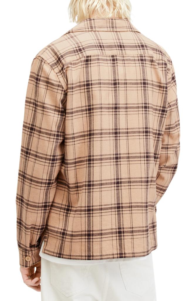 ALL SAINTS Wendel Plaid Long Sleeve Camp Shirt