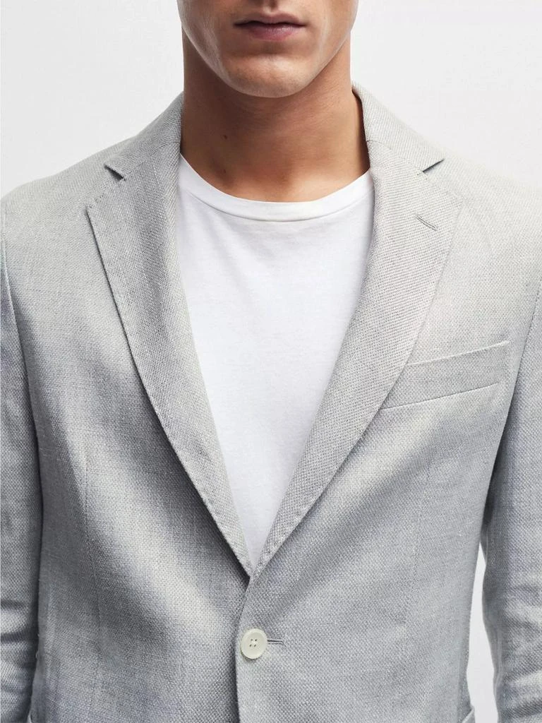 Hugo Boss Slim-Fit Jacket in a Micro-Patterned Linen Blend 5