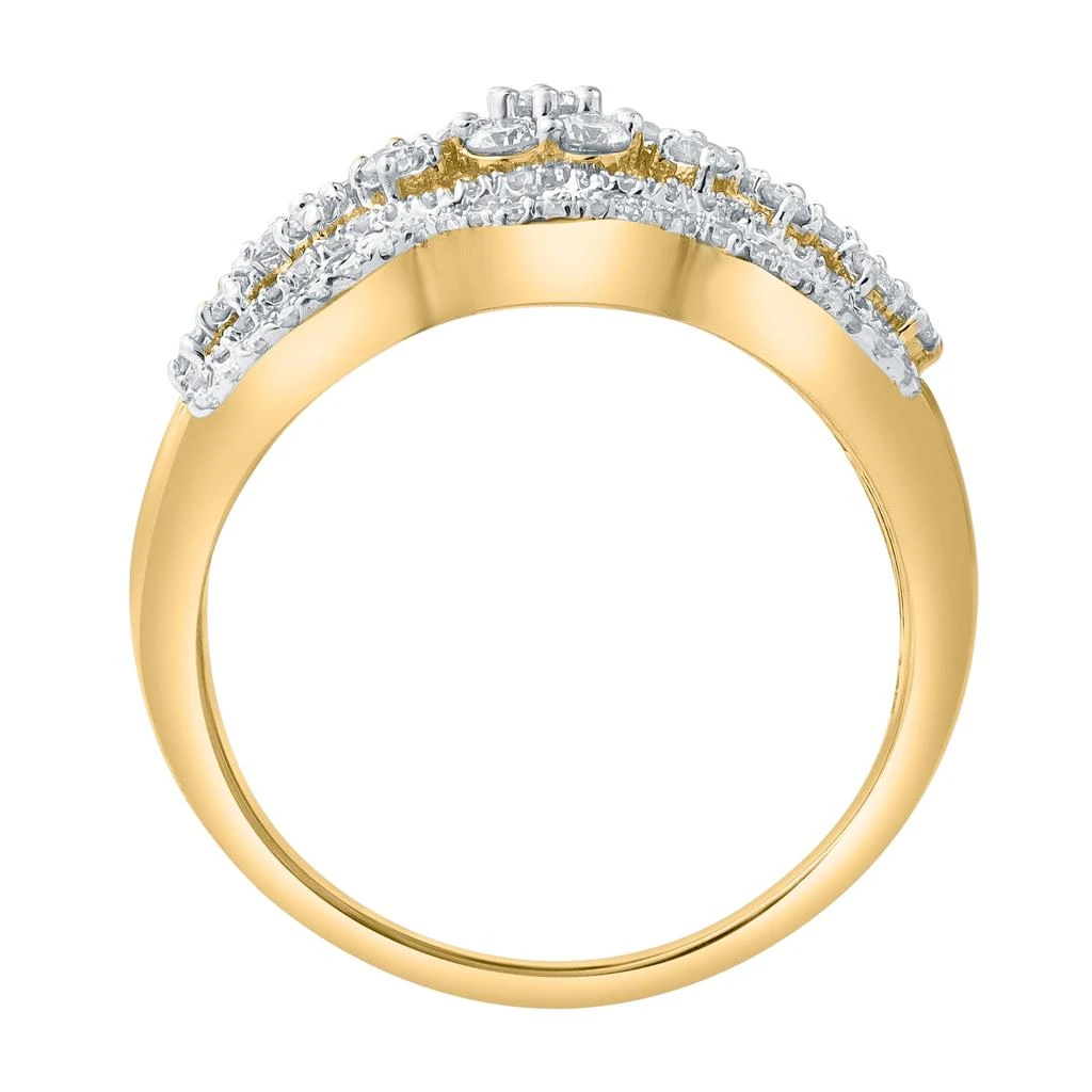 LuvMyJewelry Florea 1.10 Cts Natural Diamond Cluster 14K Gold Ring 4