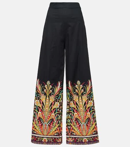 ETRO Printed cotton-blend flared pants 1
