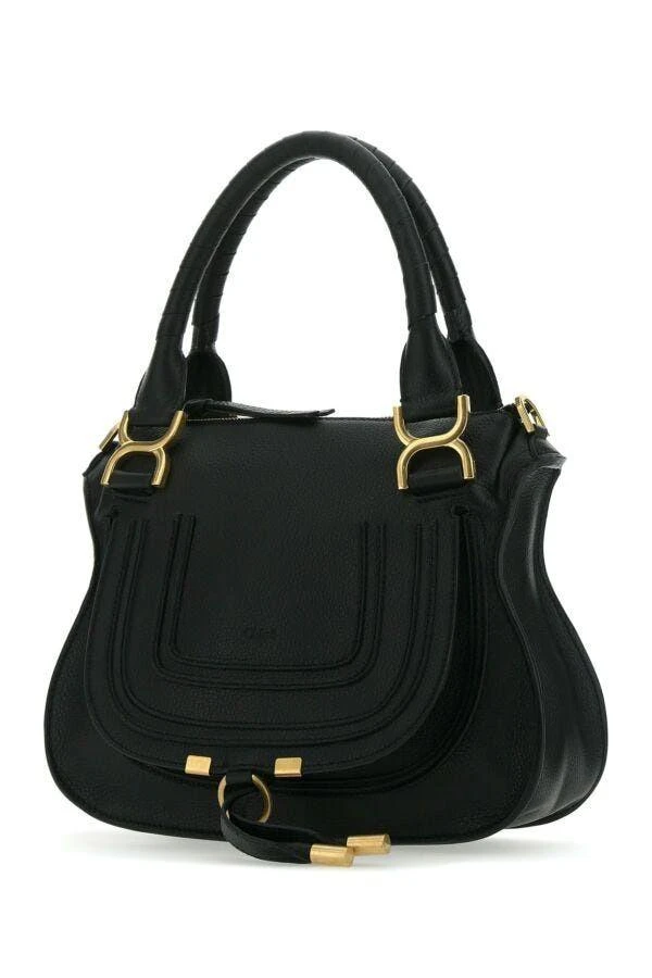 Chloé BLACK LEATHER MEDIUM MARCIE HANDBAG 2