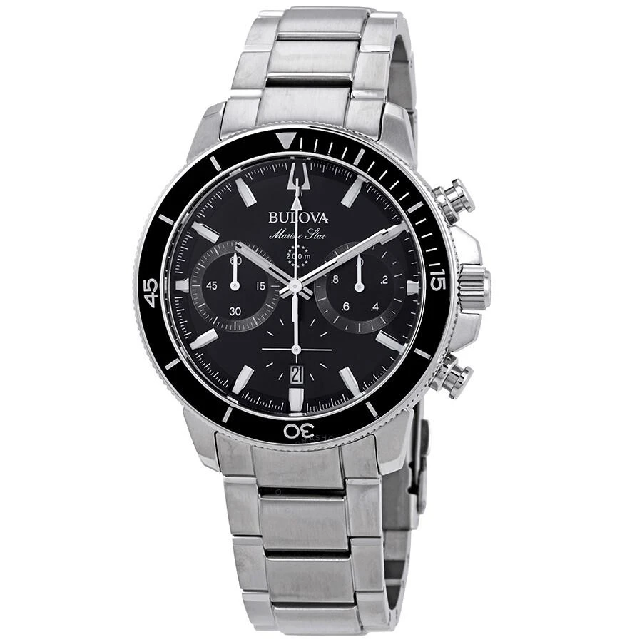 Bulova Marine Star Chronograph Black Dial Men's Watch 96B272 1