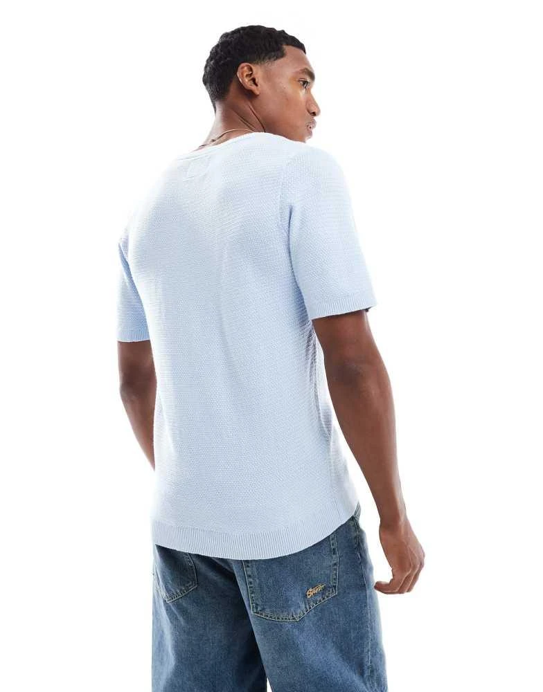 Brave Soul Brave Soul Short sleeve knitted t-shirt in light blue 3