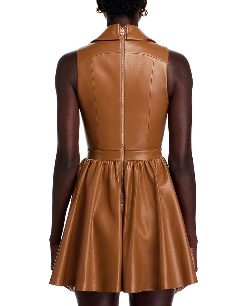 brown leather dress mini Dark Marsala Faux Leather Front Zipper Mini Dress main image 0