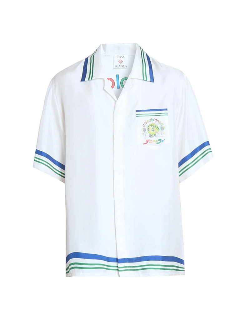 Casablanca Tennis Ball Silk Short-Sleeve Shirt 1