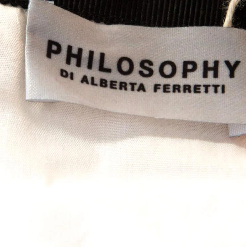 Philosophy di Alberta Ferretti Philosophy di Alberta Ferretti White & Pink Cotton Floral Print Lace Insert Maxi Skirt L 5
