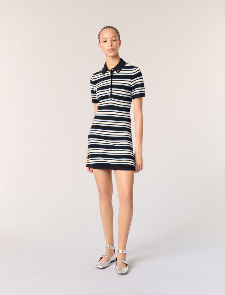 Maje Maje Woman's cotton Striped knit polo dress for Spring/Summer