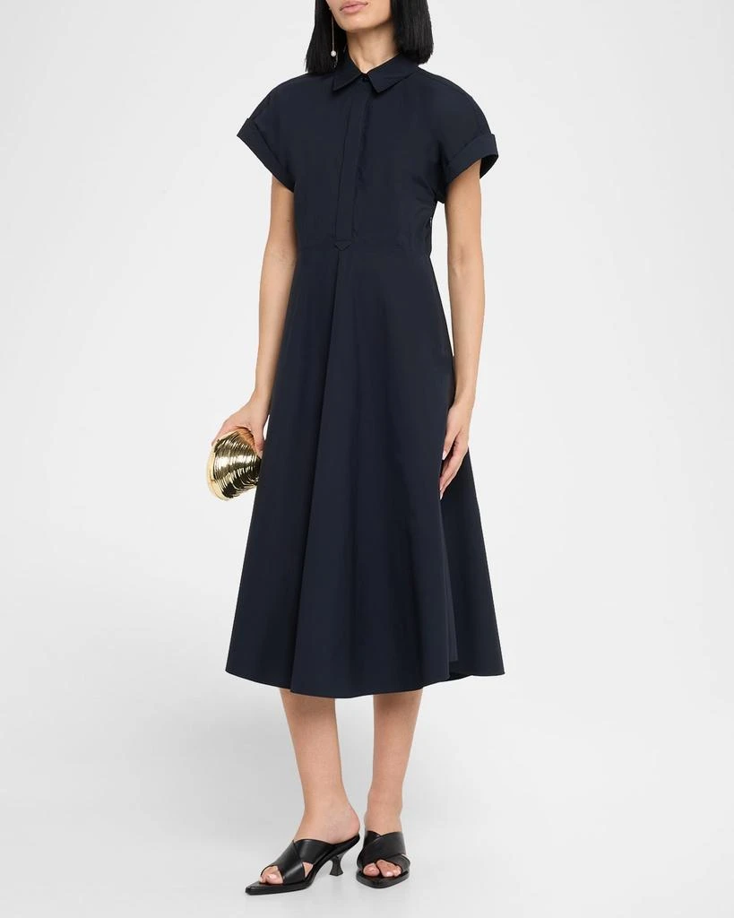 Dorothee Schumacher Poplin Power Short-Sleeve Midi Shirtdress 4