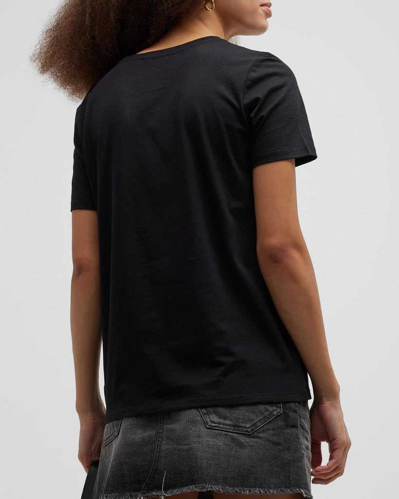 Balmain 3-Button Flocked Logo T-Shirt 4