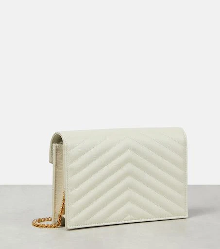 Yves Saint Laurent Cassandre matelassé envelope leather wallet on chain 4