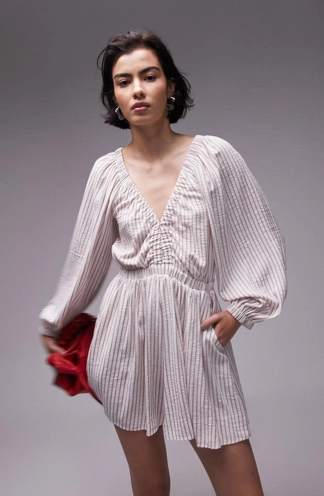Topshop Stripe Long Sleeve Romper 4