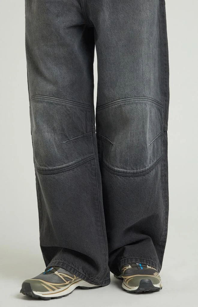 PacSun Black Panel Knee Extreme Baggy Jeans 5