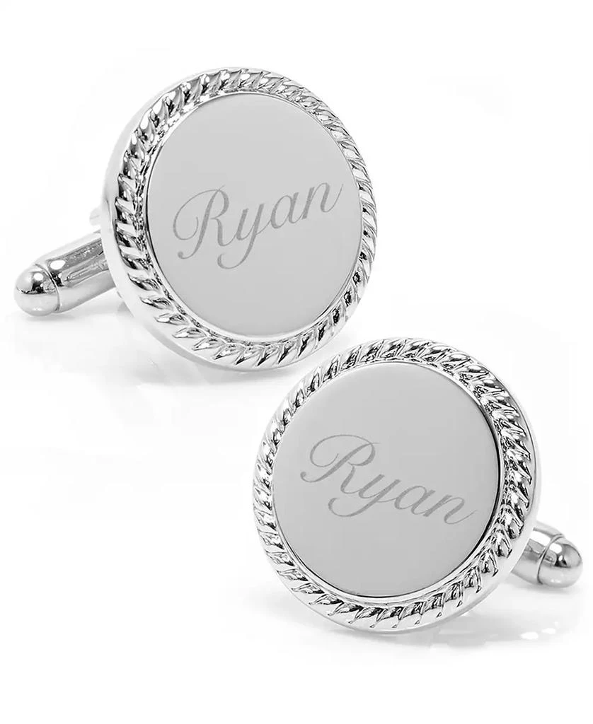 Cufflinks Inc. Ox and Bull Trading Co. Stainless Steel Rope Border Round Engravable Cufflinks 2