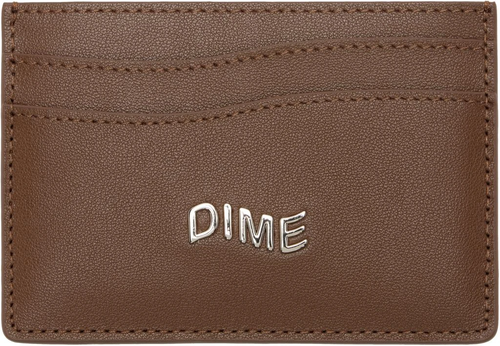 Dime Brown Leather Card Holder
