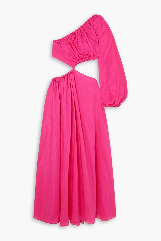 Matteau One-shoulder cutout cotton and silk-blend maxi dress 1