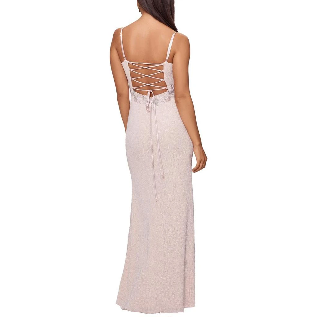 XSCAPE Womens Lace-Up Back Maxi Evening Dress 2