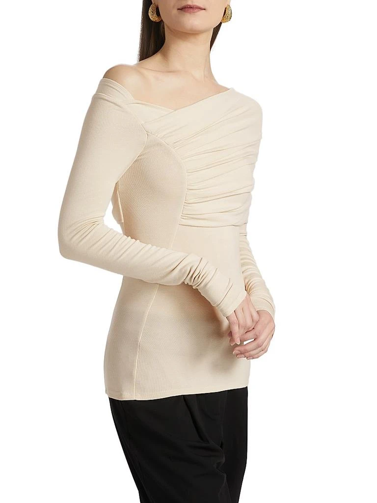 Nonchalant Label Maple Ruched One-Shoulder Long-Sleeve Top 4