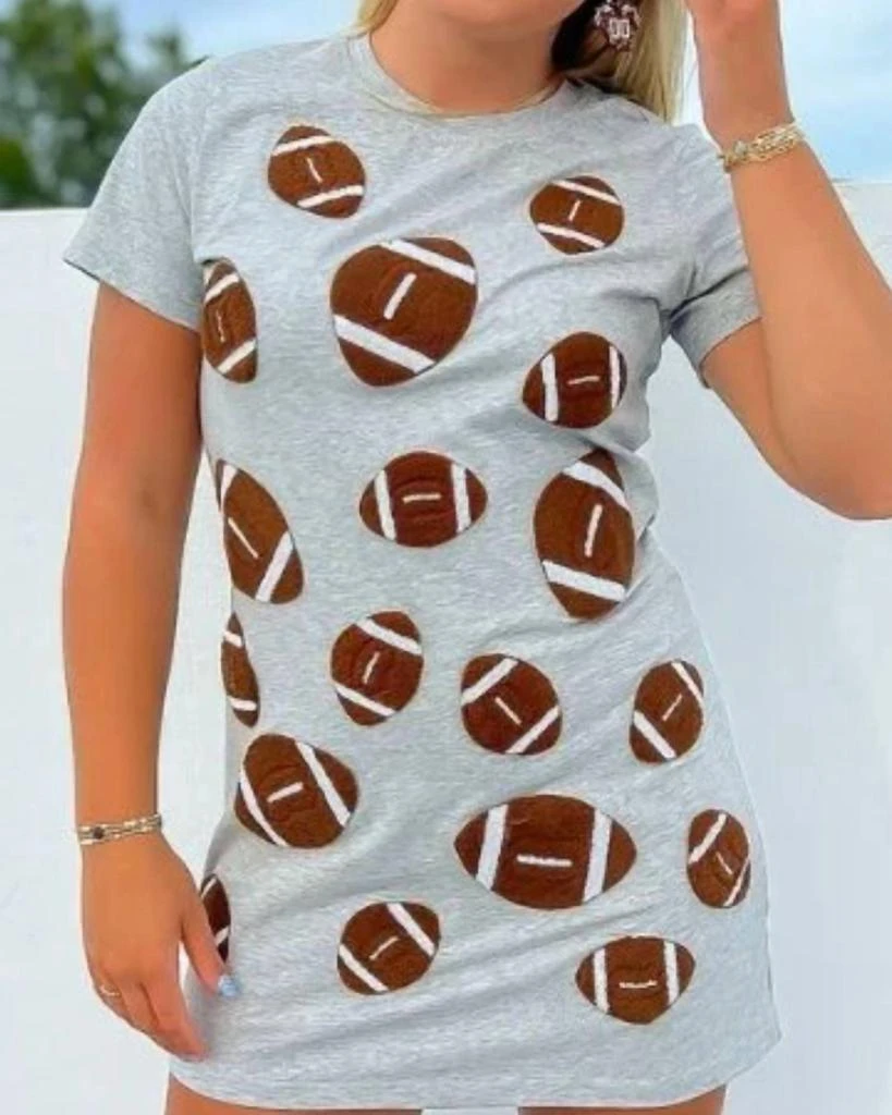 Lula the Label Lula The Label - Terry Football Patch T-Shirt Dress