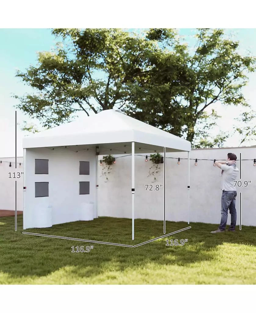 Outsunny 10
x 10
Pop Up Canopy Tent with Sidewall, UPF50+, Sea 2