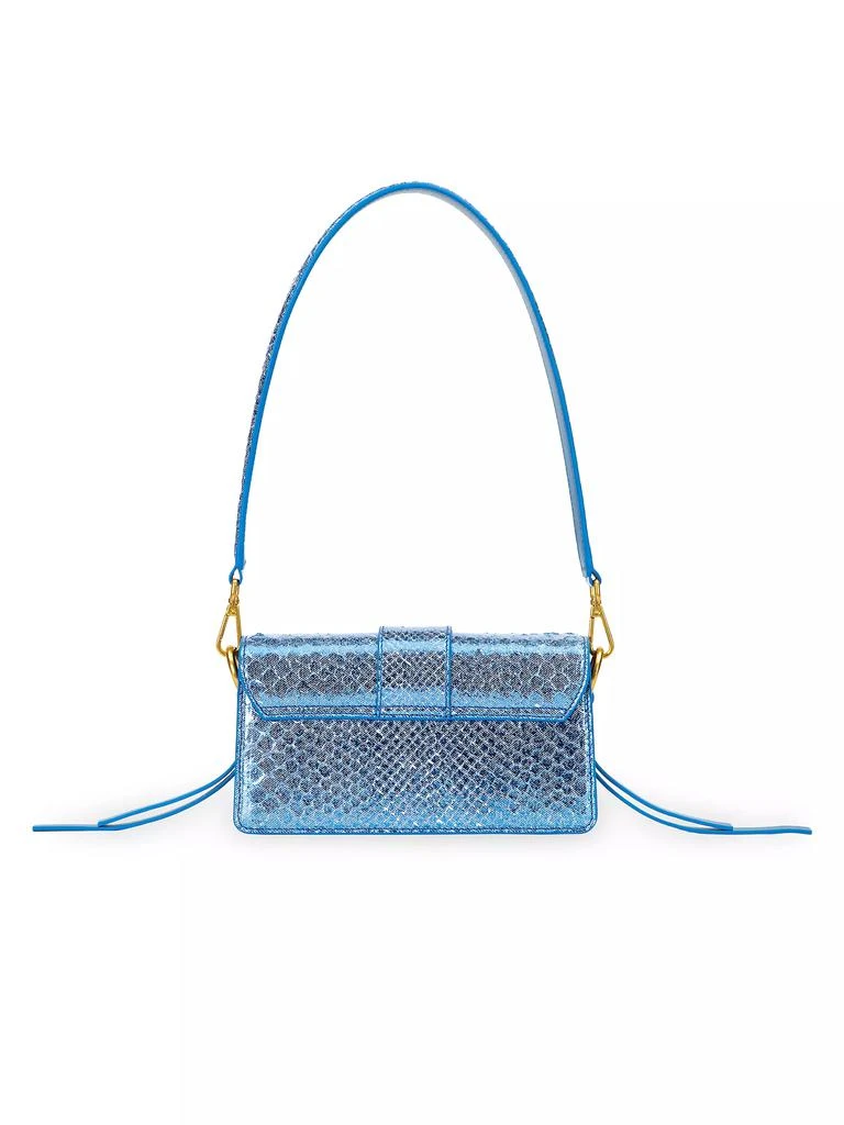 Brandon Blackwood Medium Nia Metallic Python Shoulder Bag 4