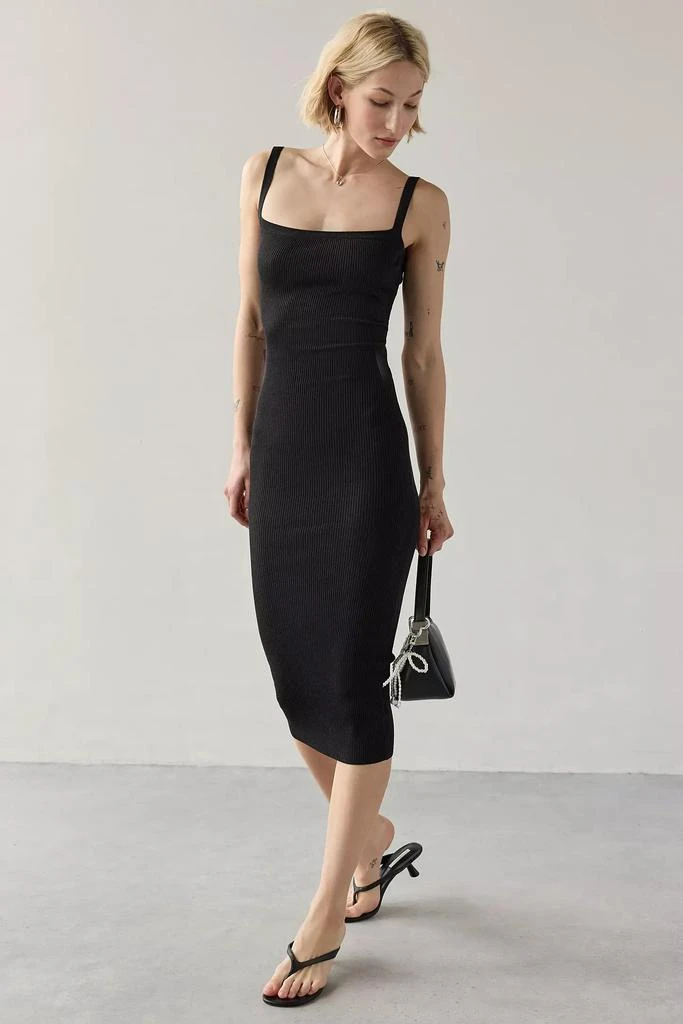 knee length dresses for ladies Kasor Open Back Midi Dress in London Fog main image 1