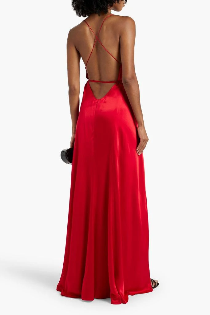 Michelle Mason Silk-satin wrap gown 3