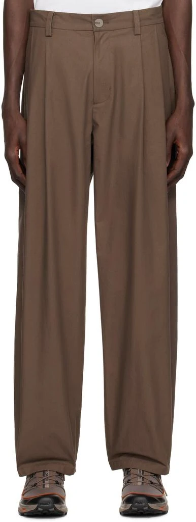Hyein Seo Brown Wide Beaded Belt Trousers 1