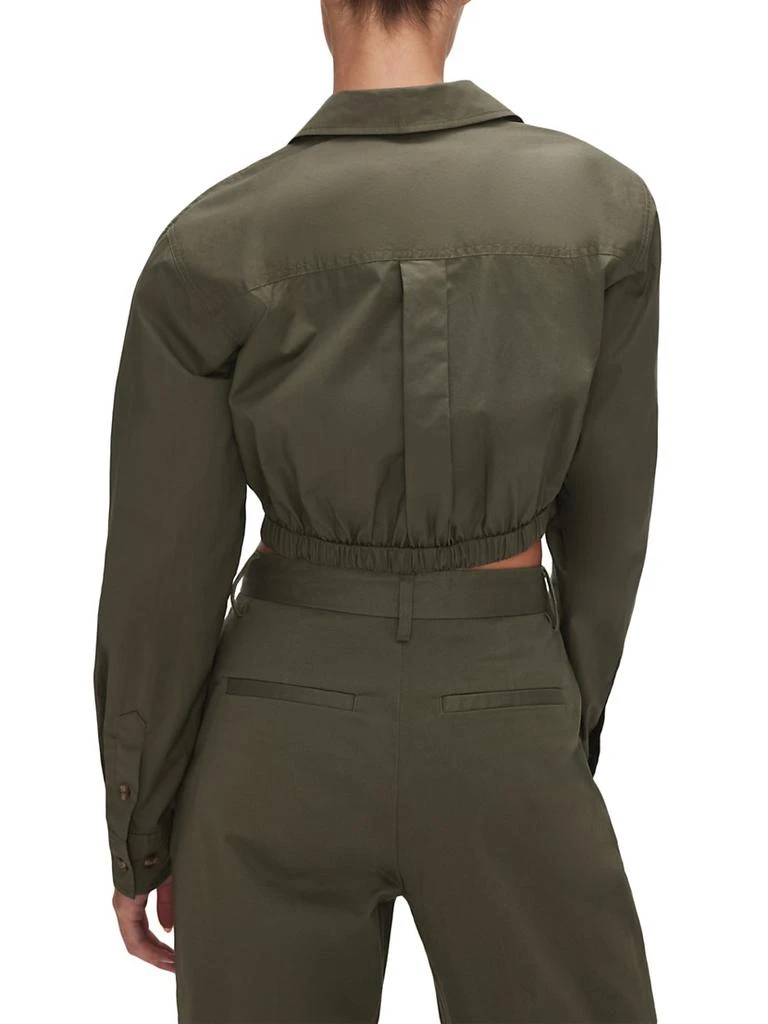 Good American Coated Poplin Cropped Shirt 6