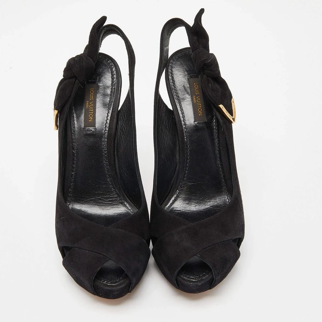 Louis Vuitton Louis Vuitton Black Suede Tonka Slingback Sandals Size 36.5 3