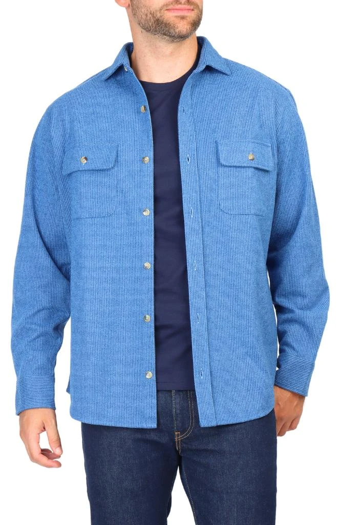 TailorByrd Micro Houndstooth Overshirt with Faux Suede Trim 5