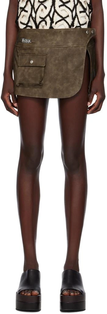 ANDERSSON BELL Brown Emma Faux-Leather Miniskirt 1