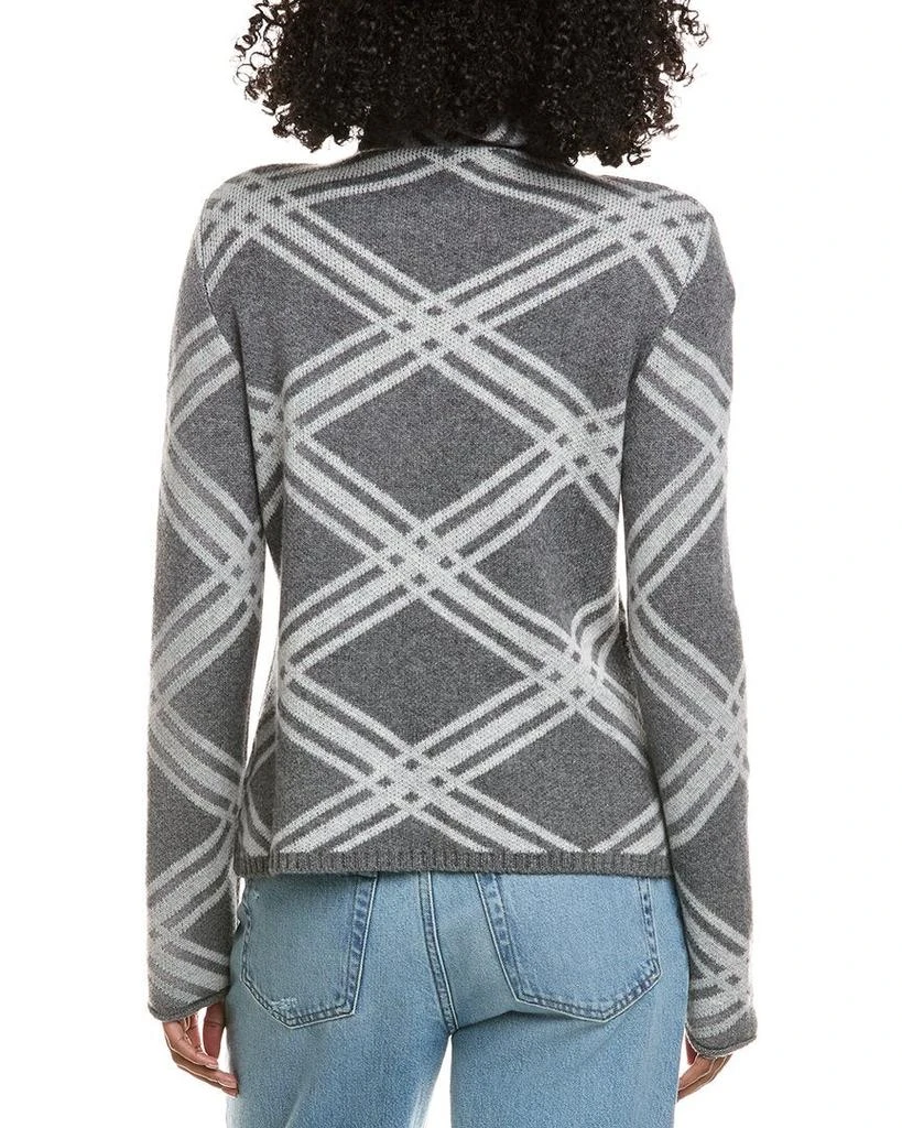 Hannah Rose Plaid Funnel Neck Wool 
Cashmere-Blend Sweater 2