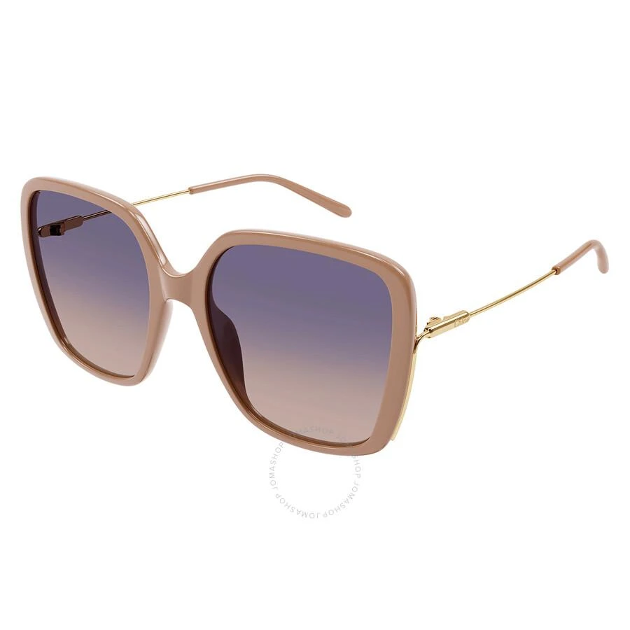 Chloé Blue Gradient Square Ladies Sunglasses CH0173S 003 57 1