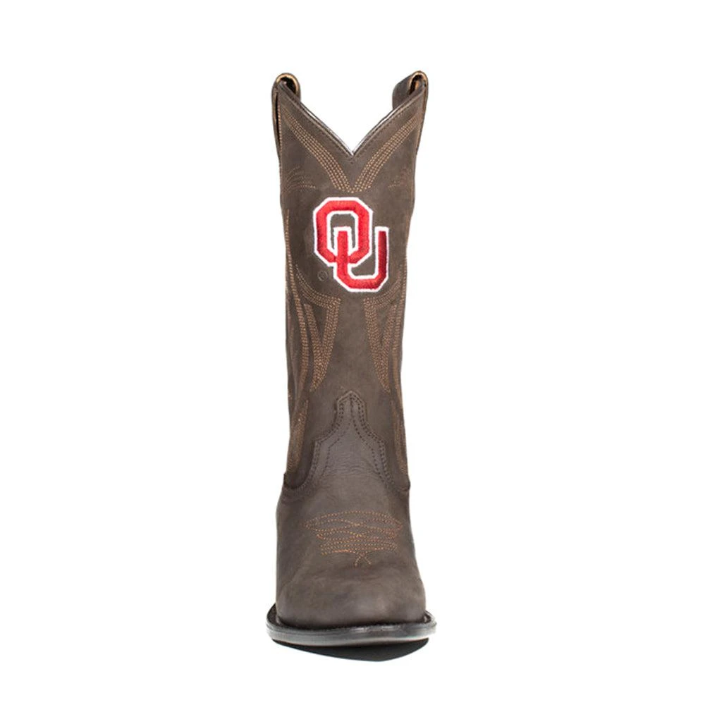 Gameday Boots University of Oklahoma Embroidered Round Toe Pull On Cowboy Boots 4