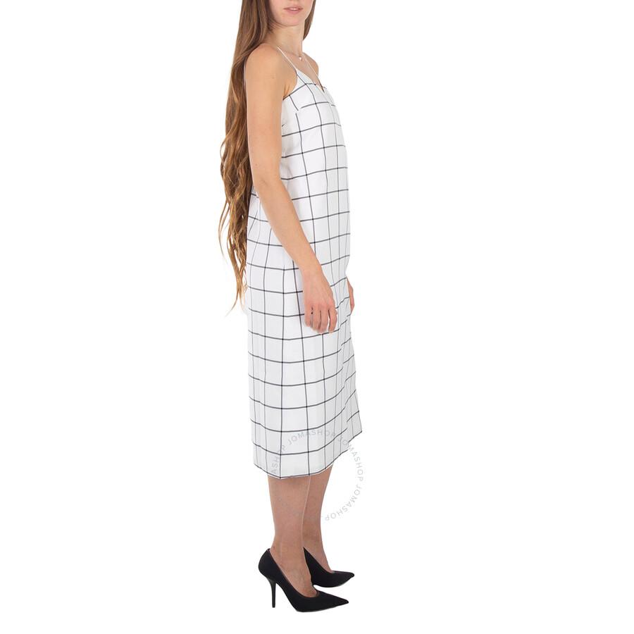 Tibi Twill Windowpane Slip Dress