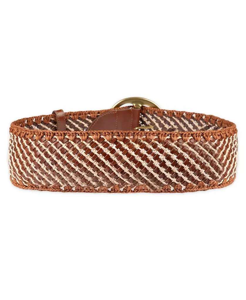 Sam Edelman Women
s Raffia and Leather Woven Belt 2